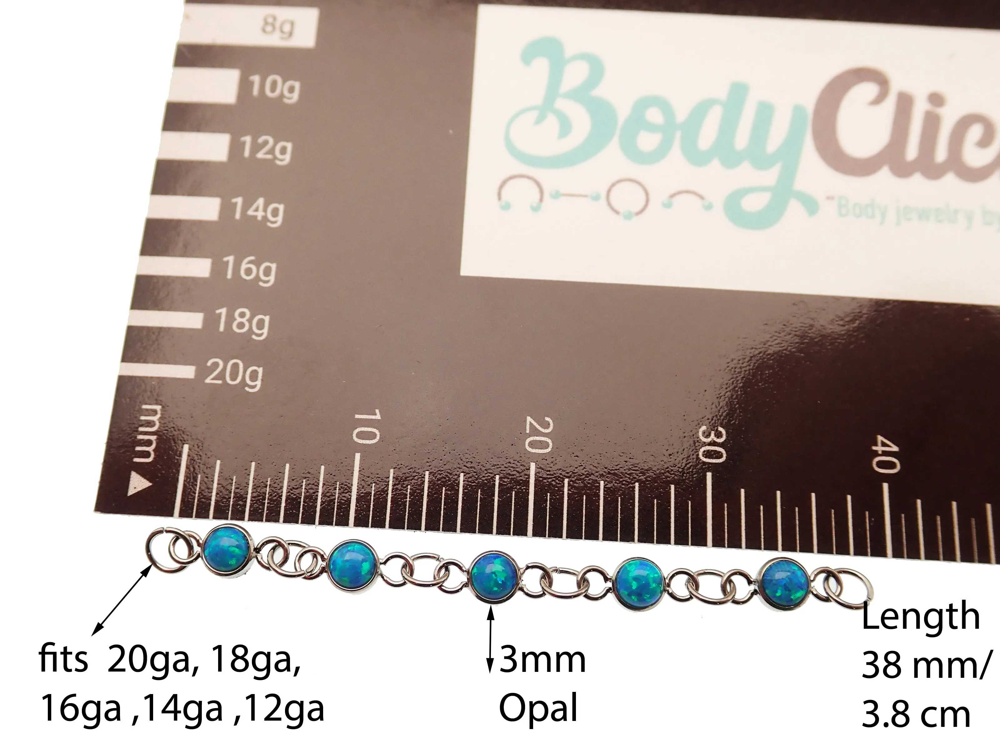 Titanium Opal Piercing add on Chain