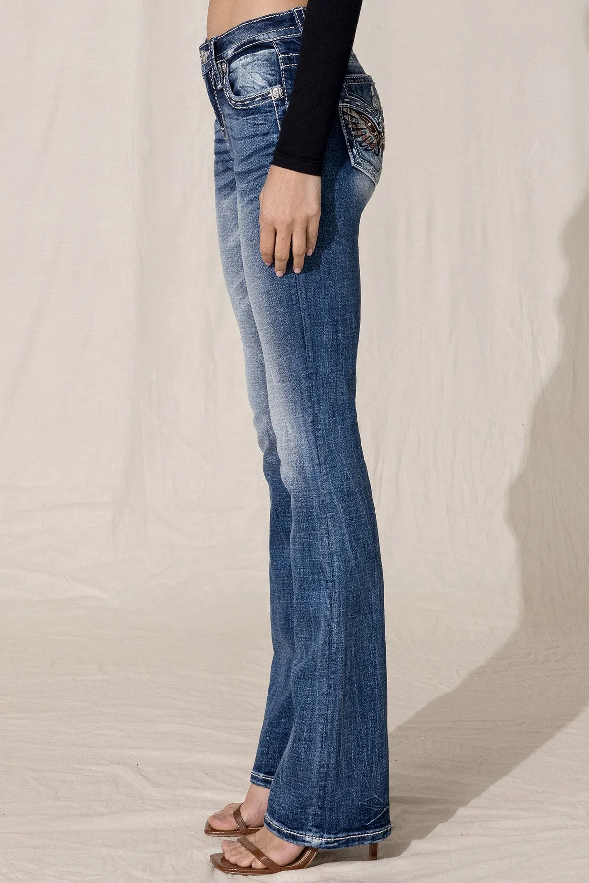 Tribal Wing Bootcut Jeans