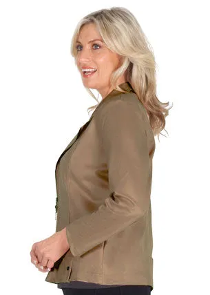 Vegan Leather Zip Jacket