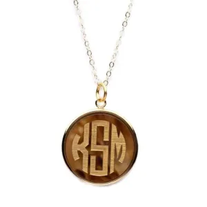 Vineyard Round Monogram Necklace