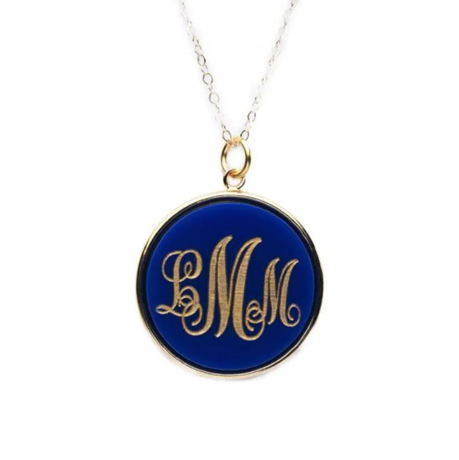 Vineyard Round Monogram Necklace