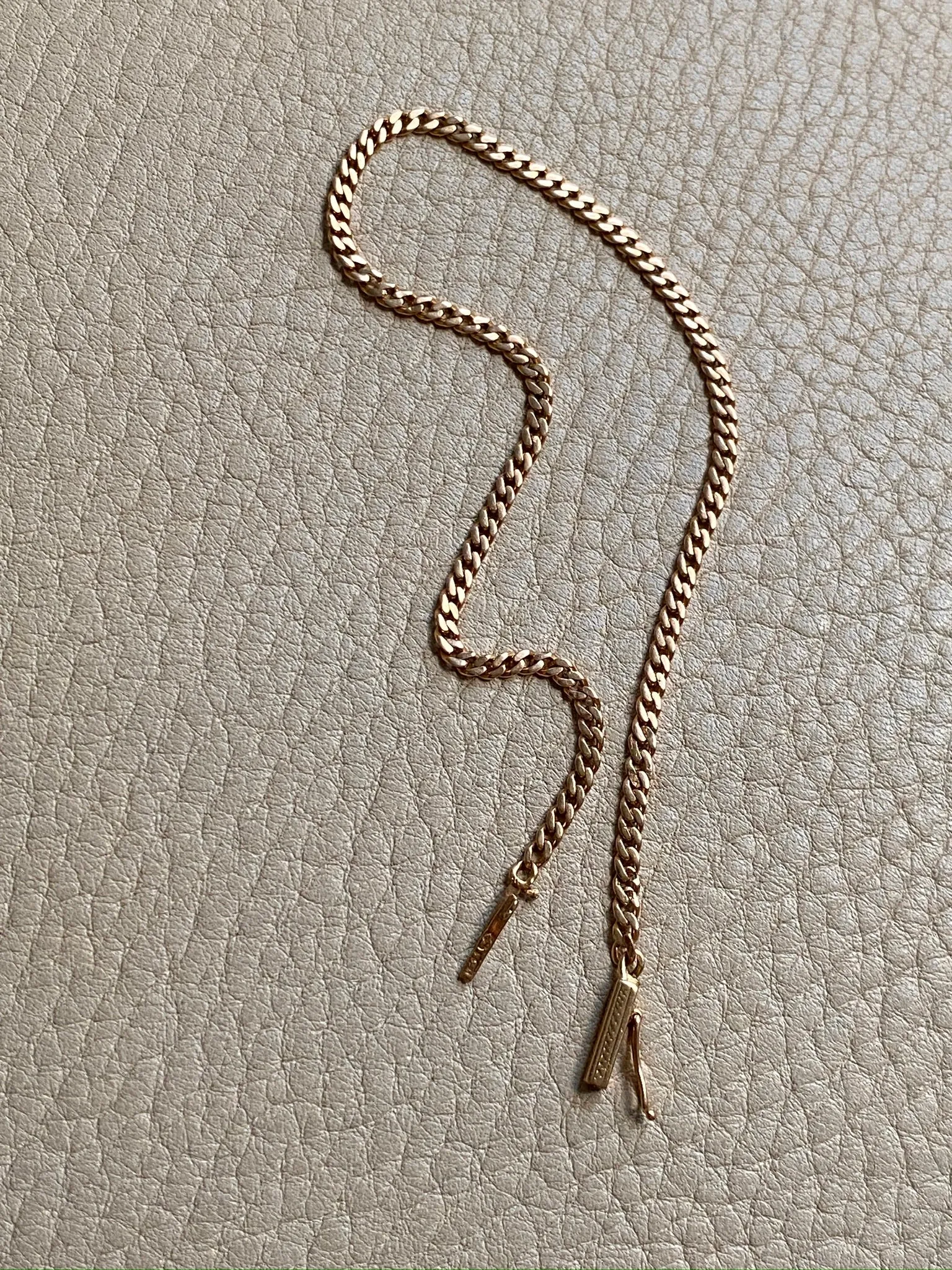 Vintage 18k gold curb bracelet - 7.5 inch length