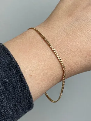 Vintage 18k gold curb bracelet - 7.5 inch length
