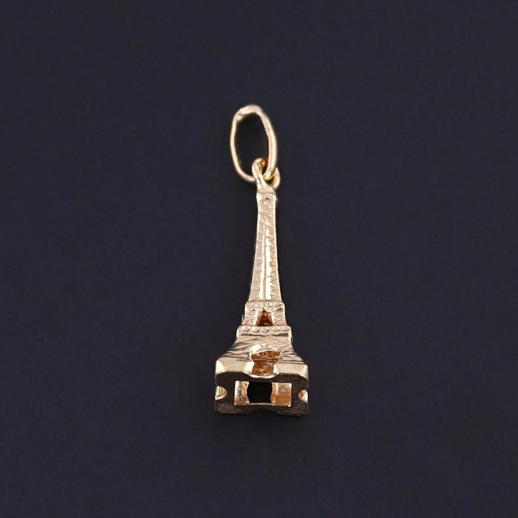 Vintage Eiffel Tower Charm of 18k Gold