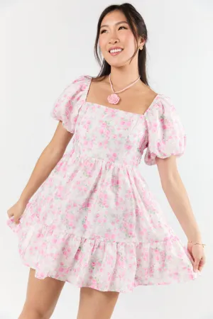 Vintage Floral Ideas Pink Mini Dress