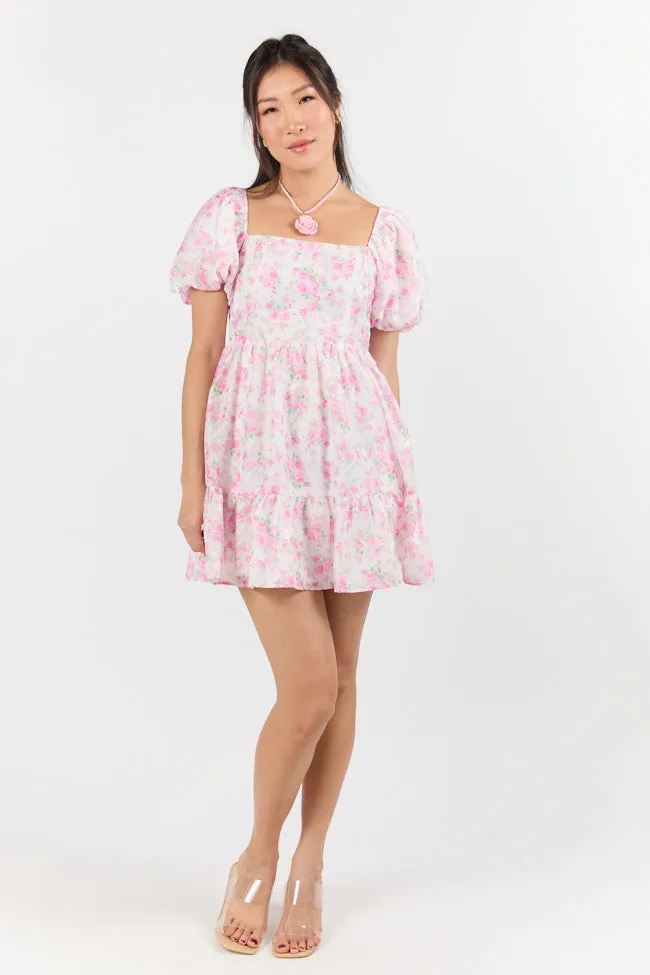 Vintage Floral Ideas Pink Mini Dress