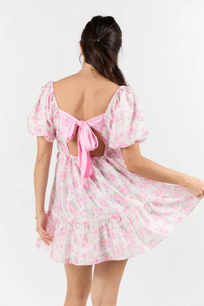 Vintage Floral Ideas Pink Mini Dress