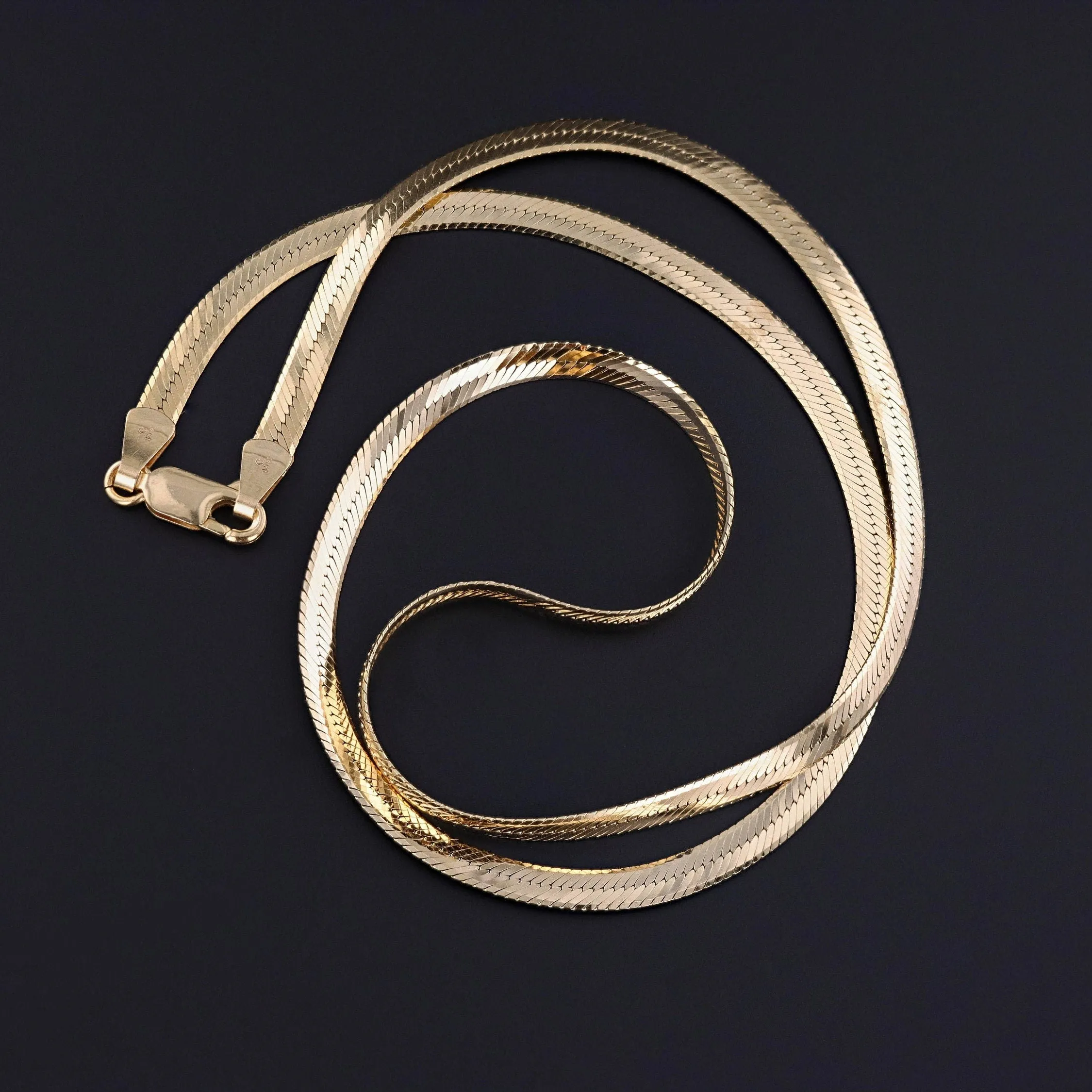 Vintage Herringbone Chain of 14k Gold
