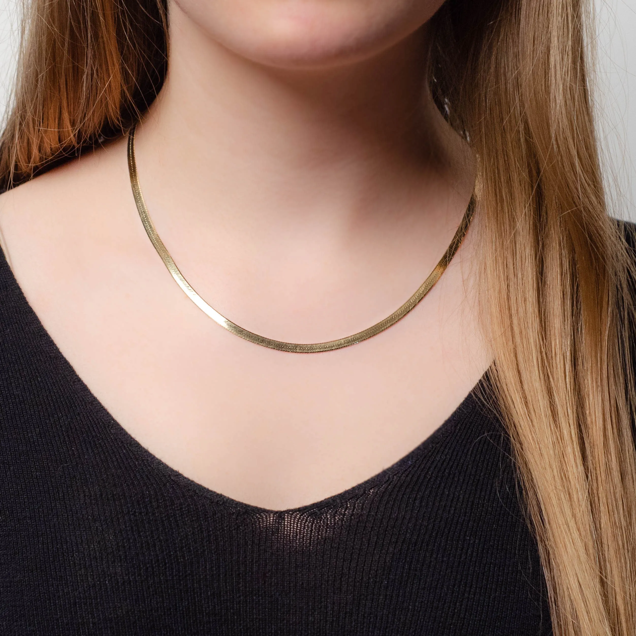 Vintage Herringbone Chain of 14k Gold