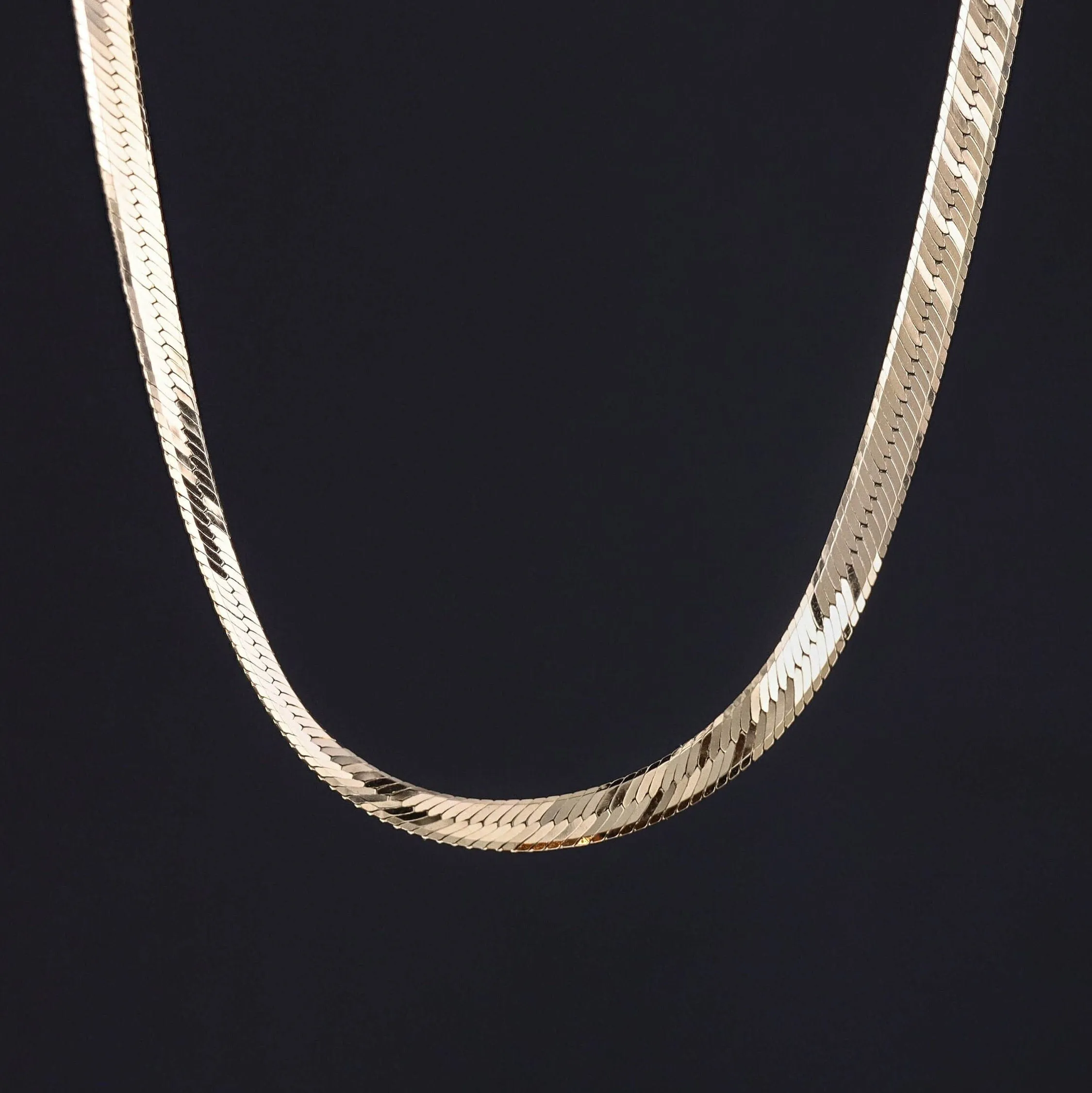 Vintage Herringbone Chain of 14k Gold