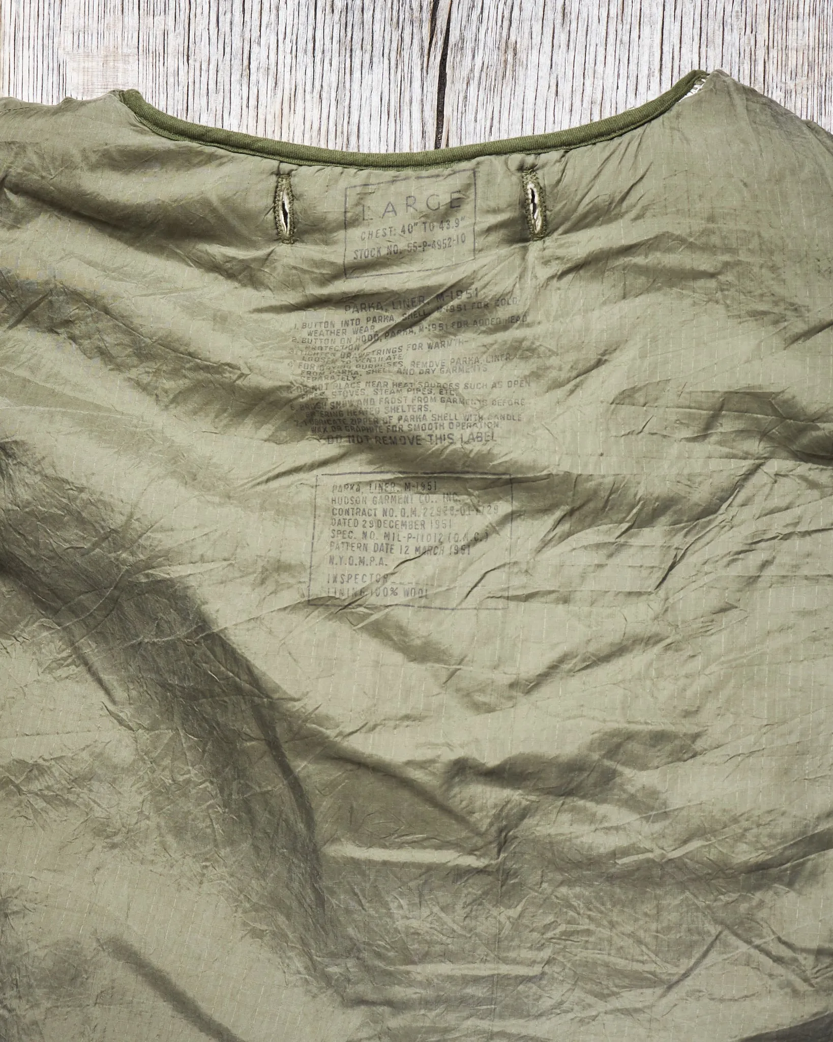 Vintage M-51 Fish Tail Parka Wool Liner Size L