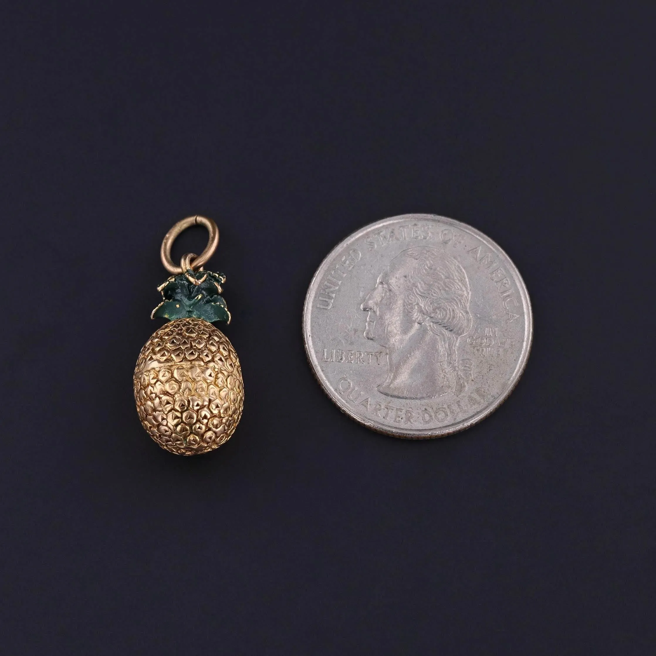 Vintage Pineapple Charm of 9ct Gold