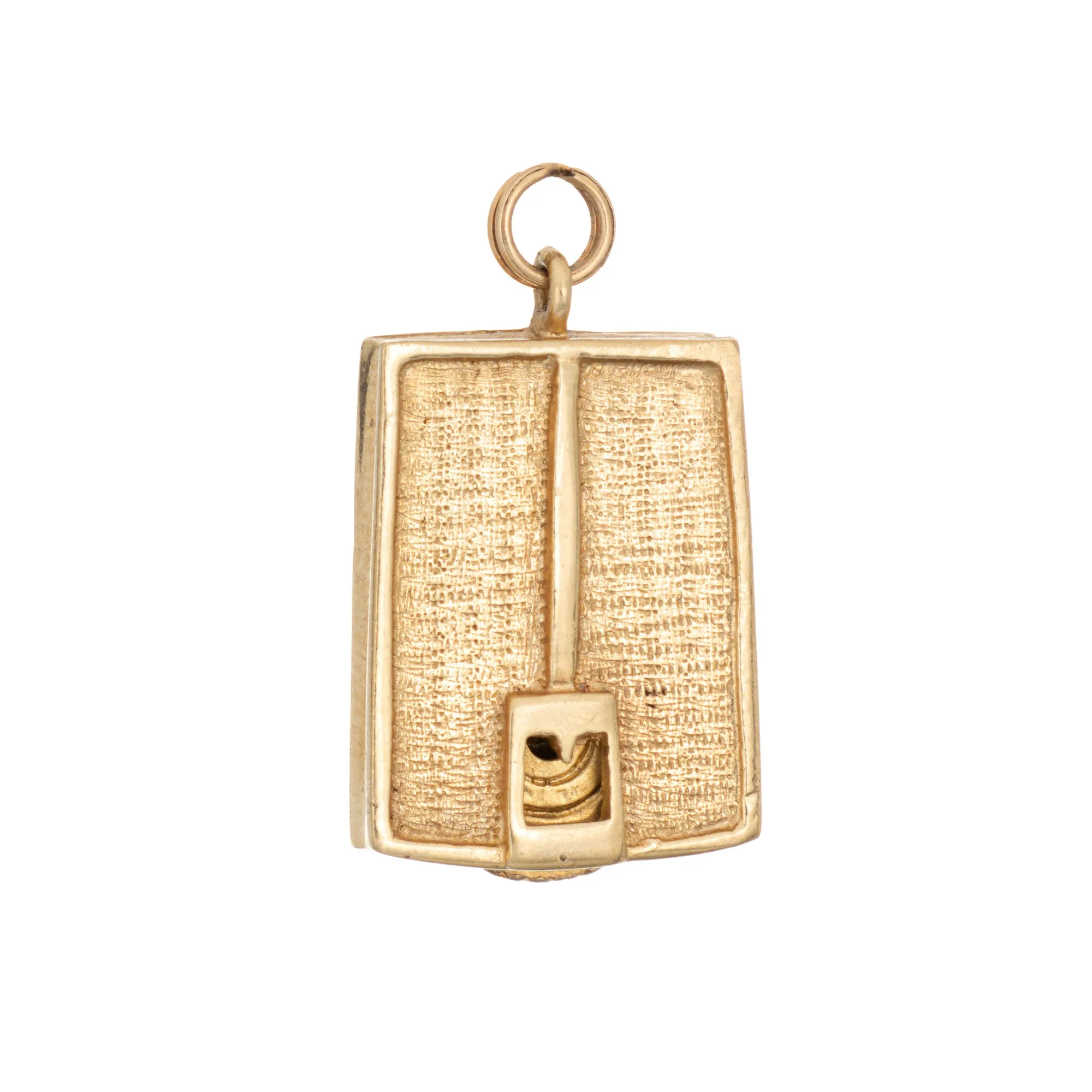 Vintage Weight Scale Charm 14k Yellow Gold Pendant Articulated Moves