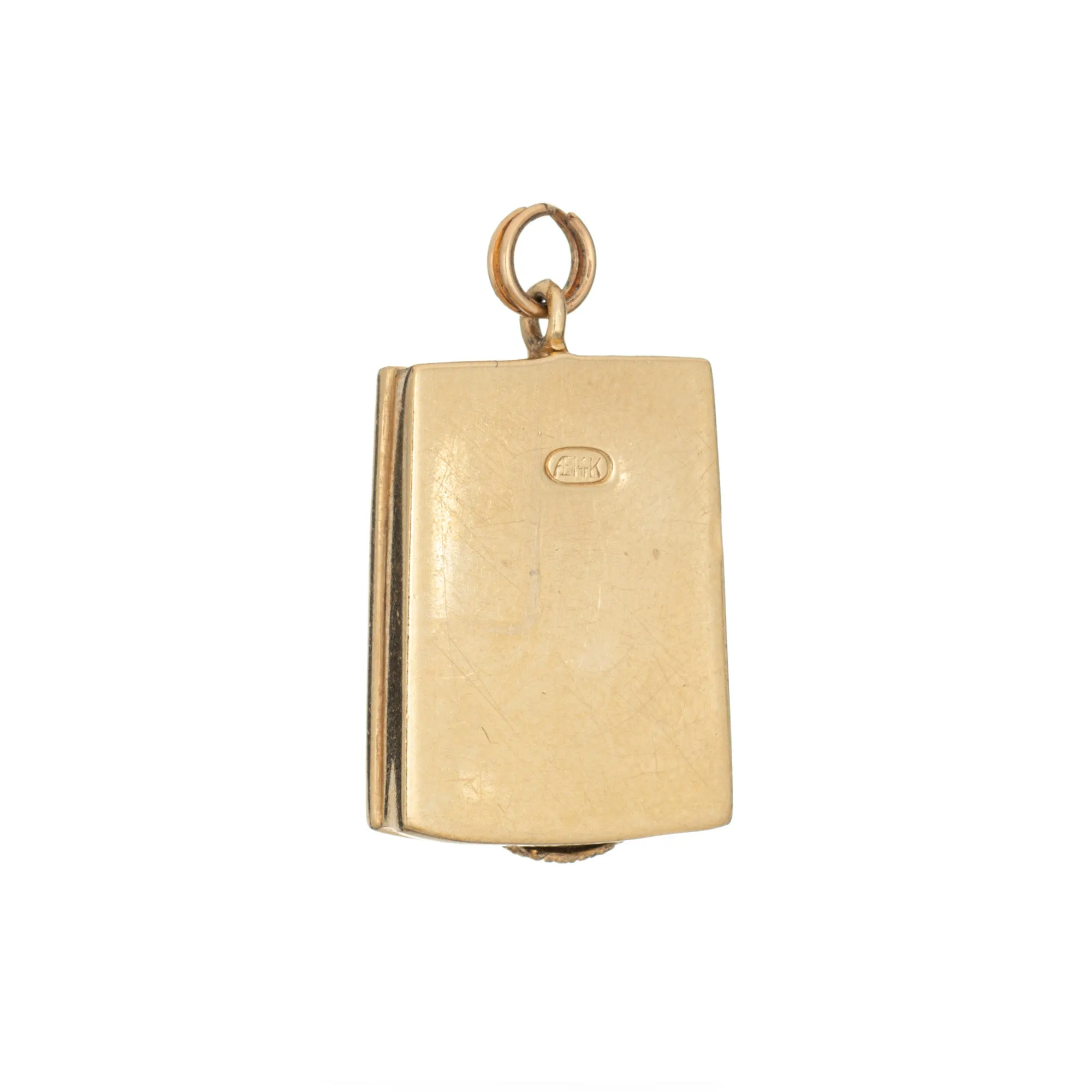 Vintage Weight Scale Charm 14k Yellow Gold Pendant Articulated Moves