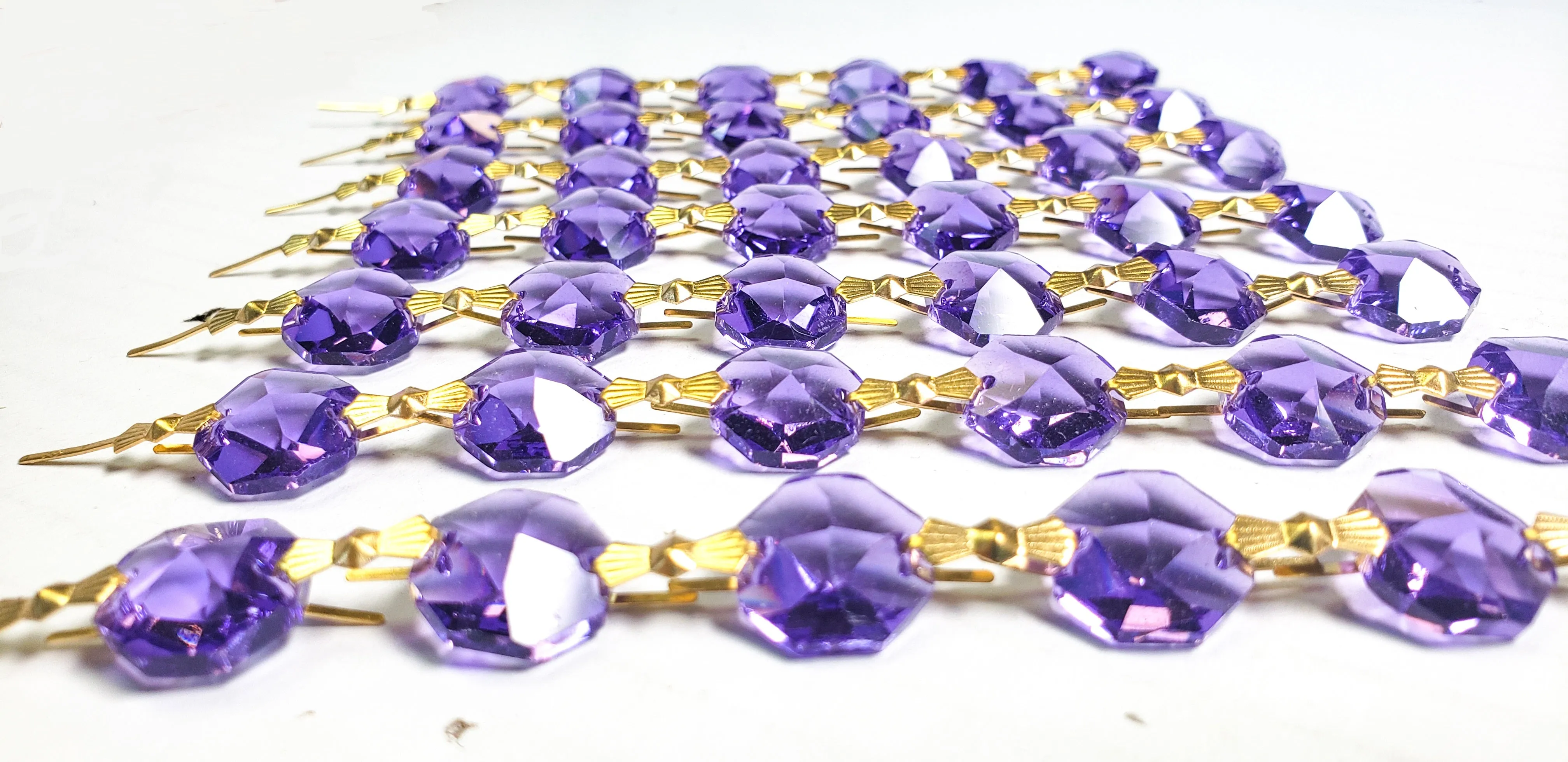 Violet Purple Chandelier Crystal Garland Yard