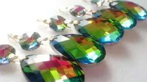 Vitrail Rainbow Diamond Cut Teardrop Chandelier Crystals Ornament