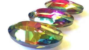 Vitrail Rainbow Oval Chandelier Crystals, Multicolor 50mm Pack of 3