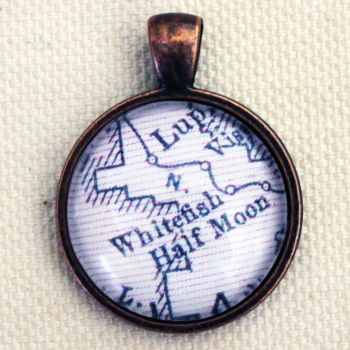 Whitefish Montana Vintage Map Pendant