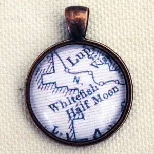 Whitefish Montana Vintage Map Pendant