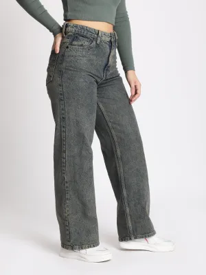 Women Blue Tinted Relax Fit Jeans