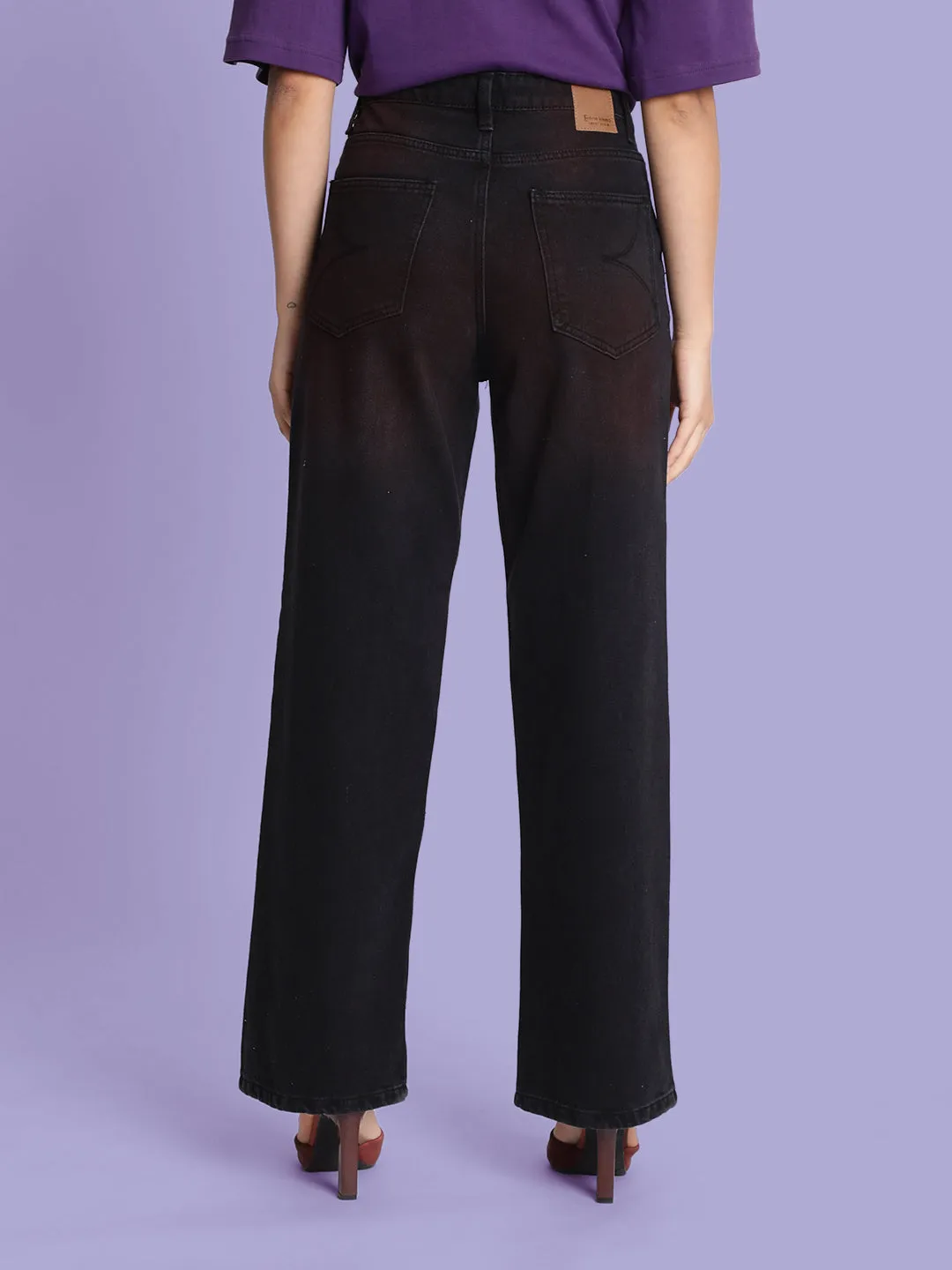 Women Relax Fit Rust Tinted Jeans