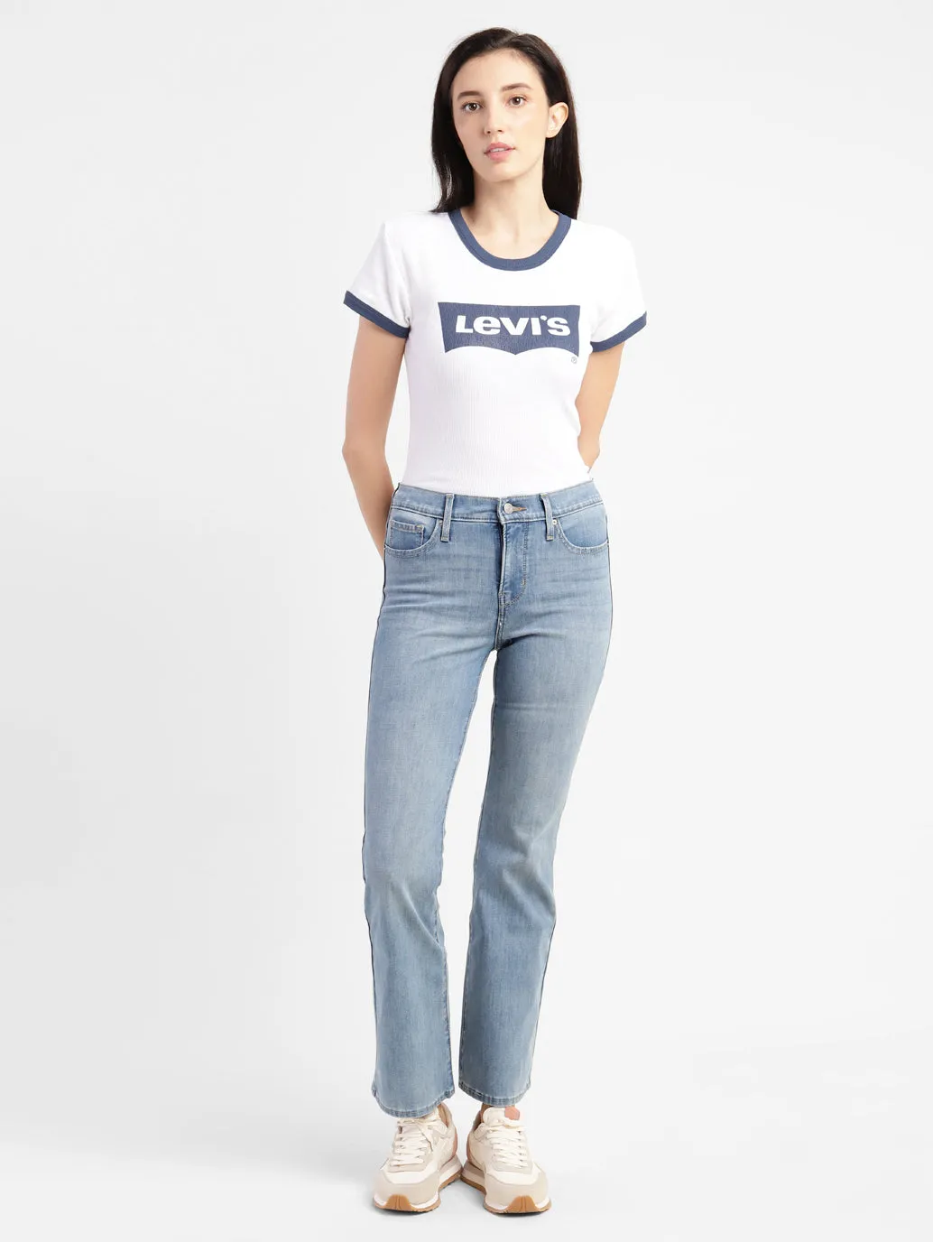 Women's 315 Blue Bootcut Fit Mid Rise Jeans