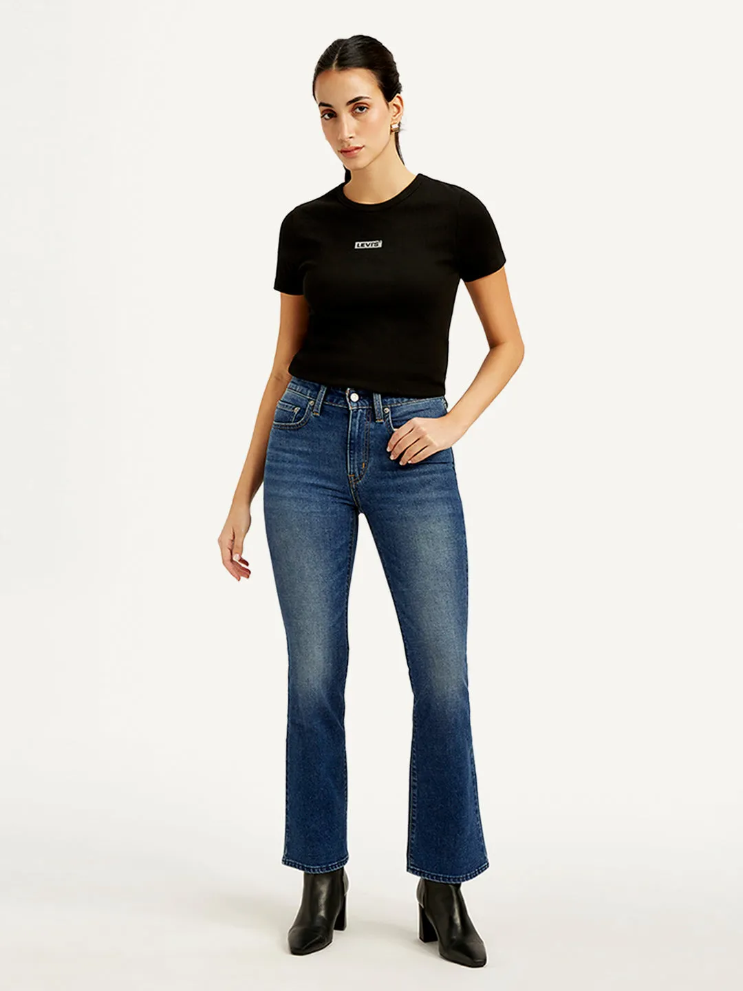 Women's 725 Blue Slim Bootcut Fit High Rise Jeans