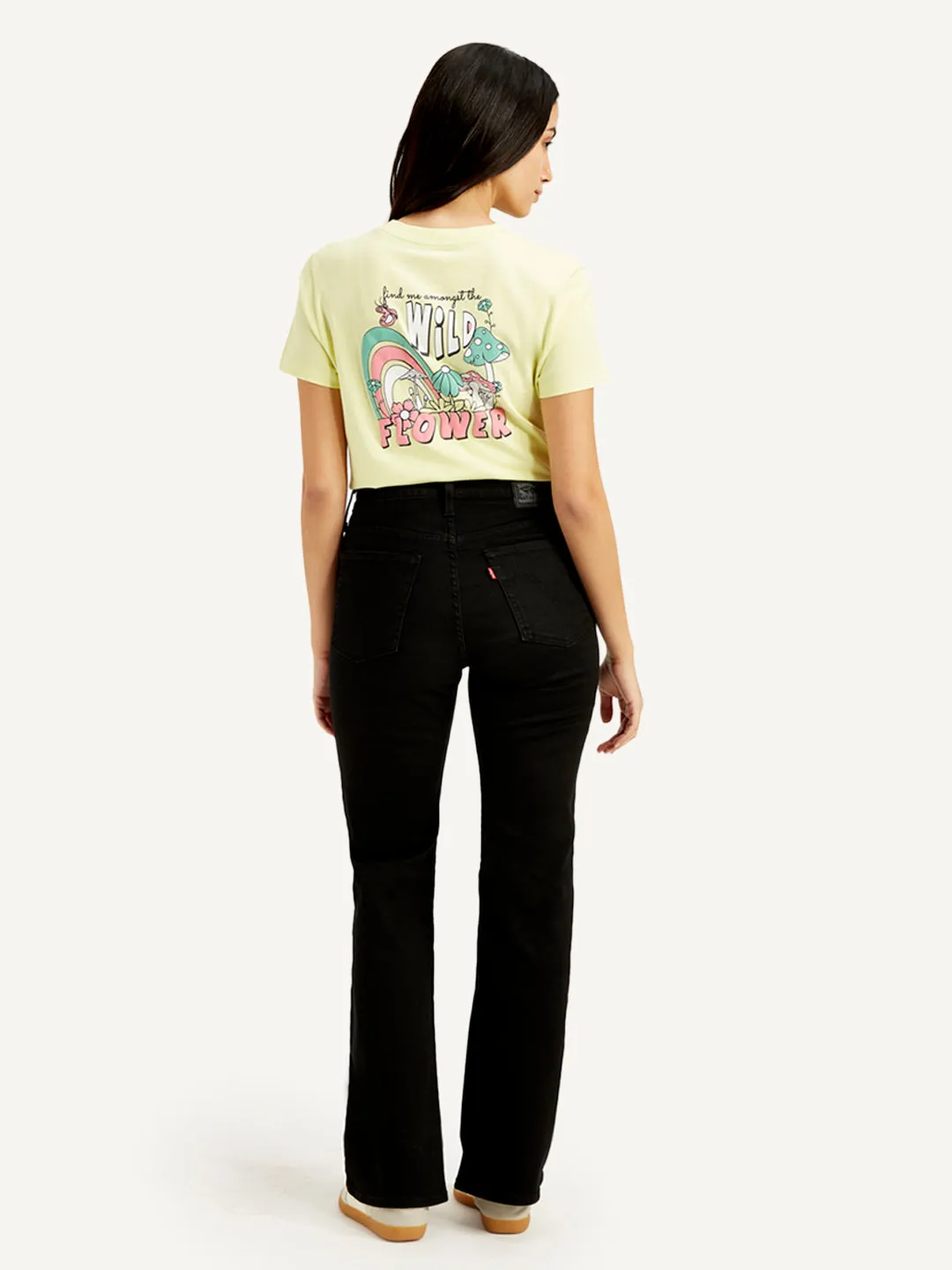 Women's Black Bootcut Fit Mid Rise Jeans