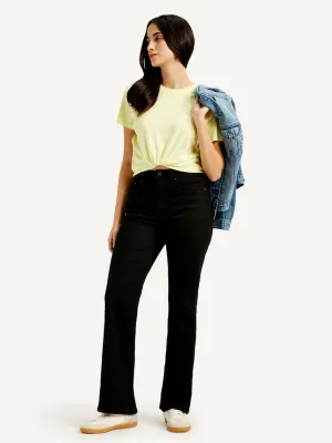 Women's Black Bootcut Fit Mid Rise Jeans