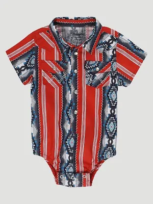Wrangler Baby Boy Checotah Body Suit In Cherry Pie Red